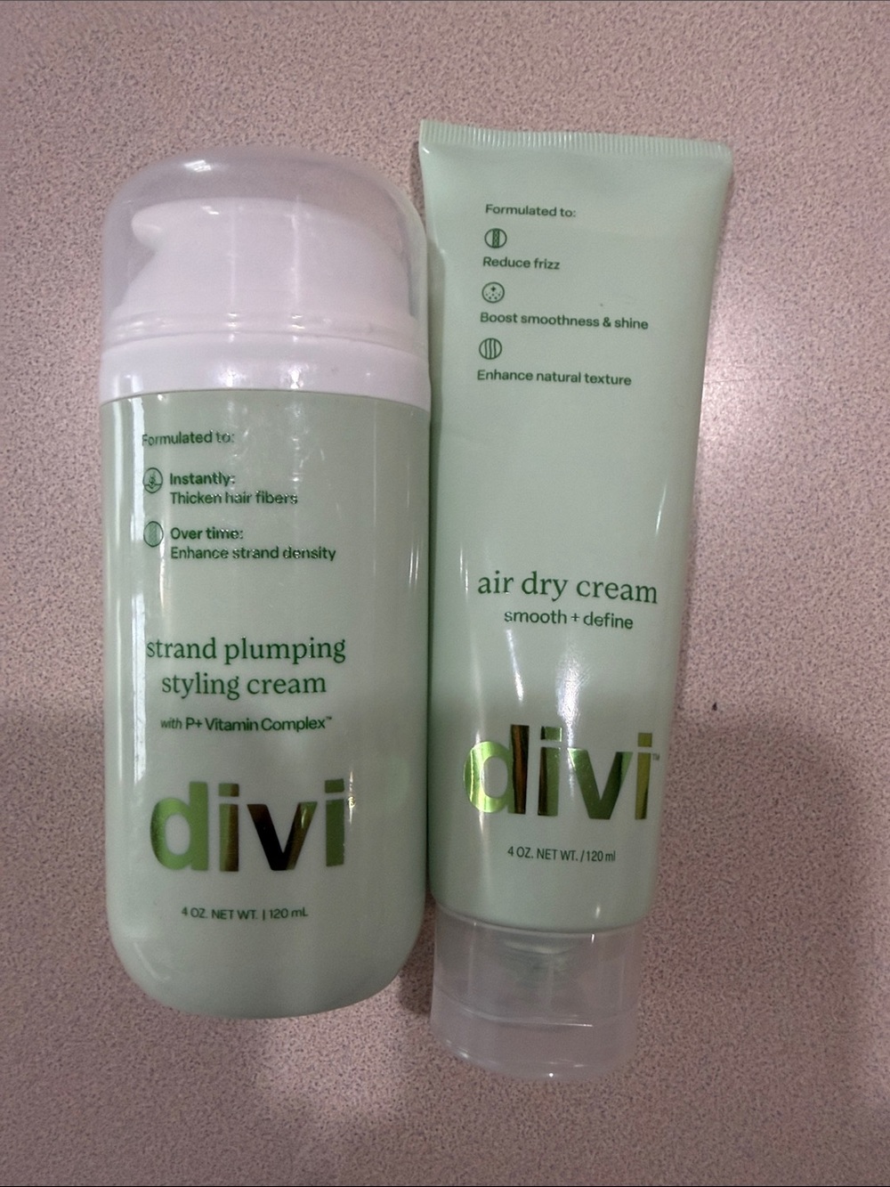 Divi Mint Green Air Dry Cream & Strand Plumping Styling Cream -new